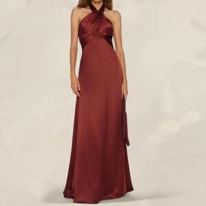 Reformation burgendy Veria Silk Dress size 4 NEW